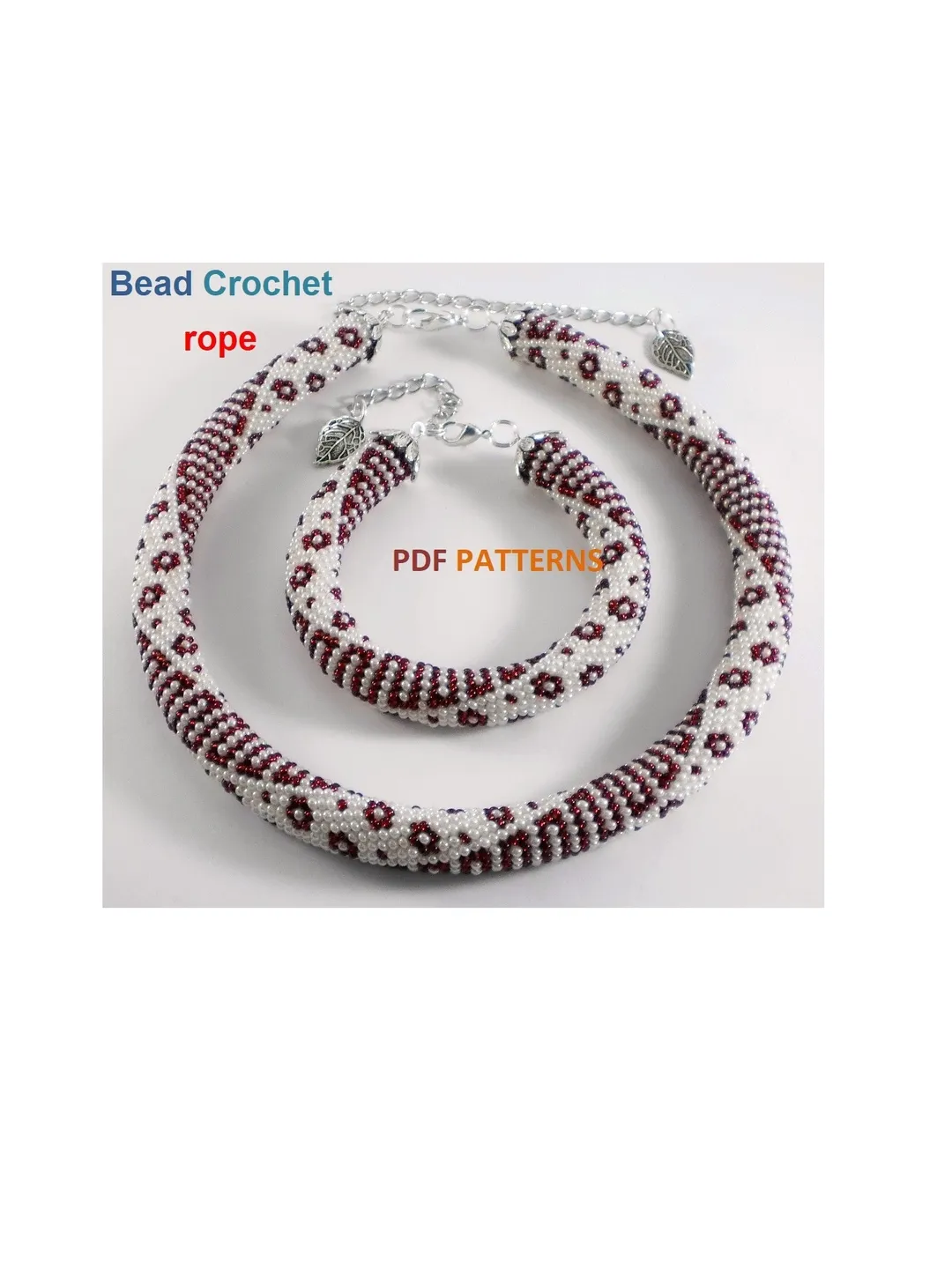 Bead crochet rope pattern for beading necklace and bracelet,DIY, bead crocheting,Instant Download,PDF pattern