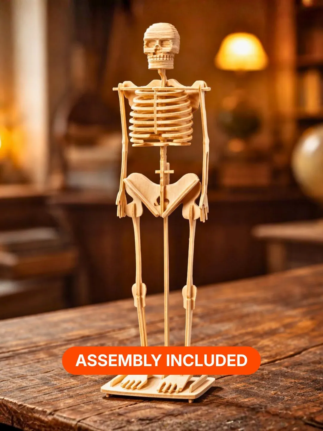 Human Skeleton Laser Cut File | 3D Wooden Model Puzzle (Digital