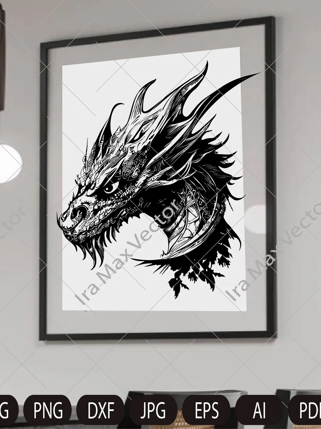 Dragon SVG,Dragon face , Tribal Dragon SVG, Dragon Tattoo svg, Dragon Silhouette, Dragon Vector, Dragon Clipart, Cut File Cricut, Silhouette