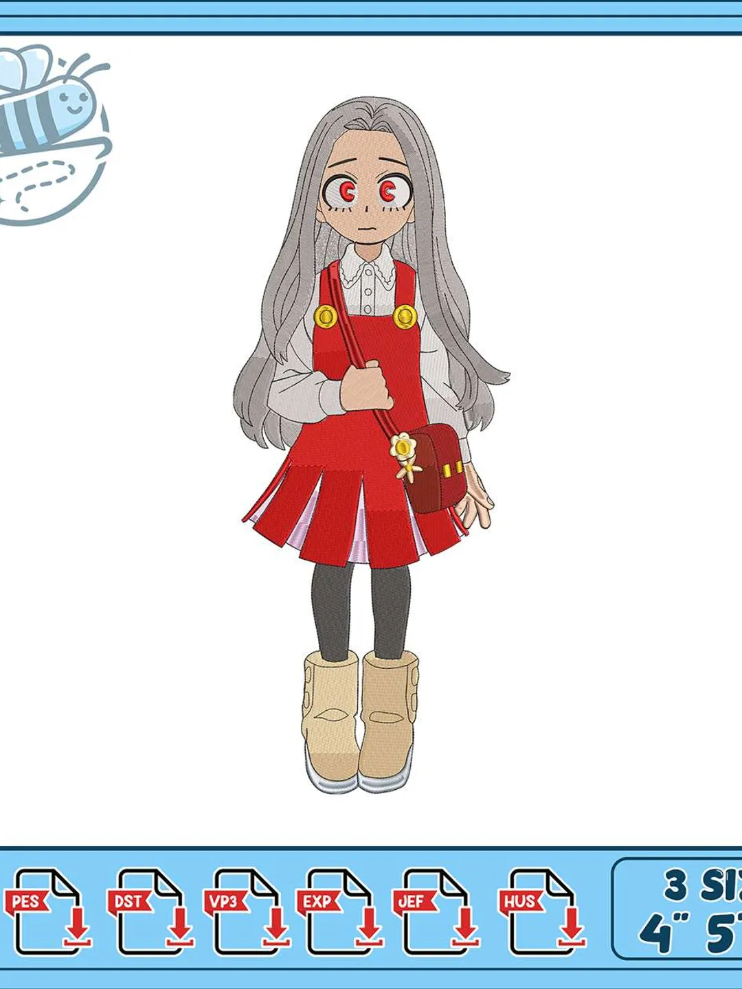 Eri Chan Embroidery Design, My Hero Academia Anime Girl Machine Embroidery File, Chibi MHA Character Instant Download PES DST