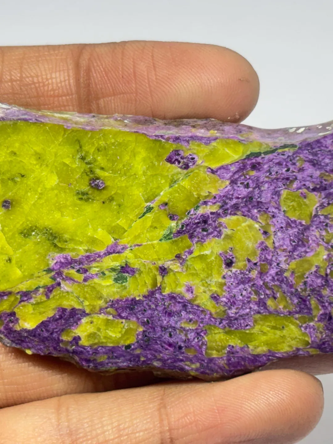 Atlantisite Slice, Green Serpentine & Purple Stichtite, Crystal
