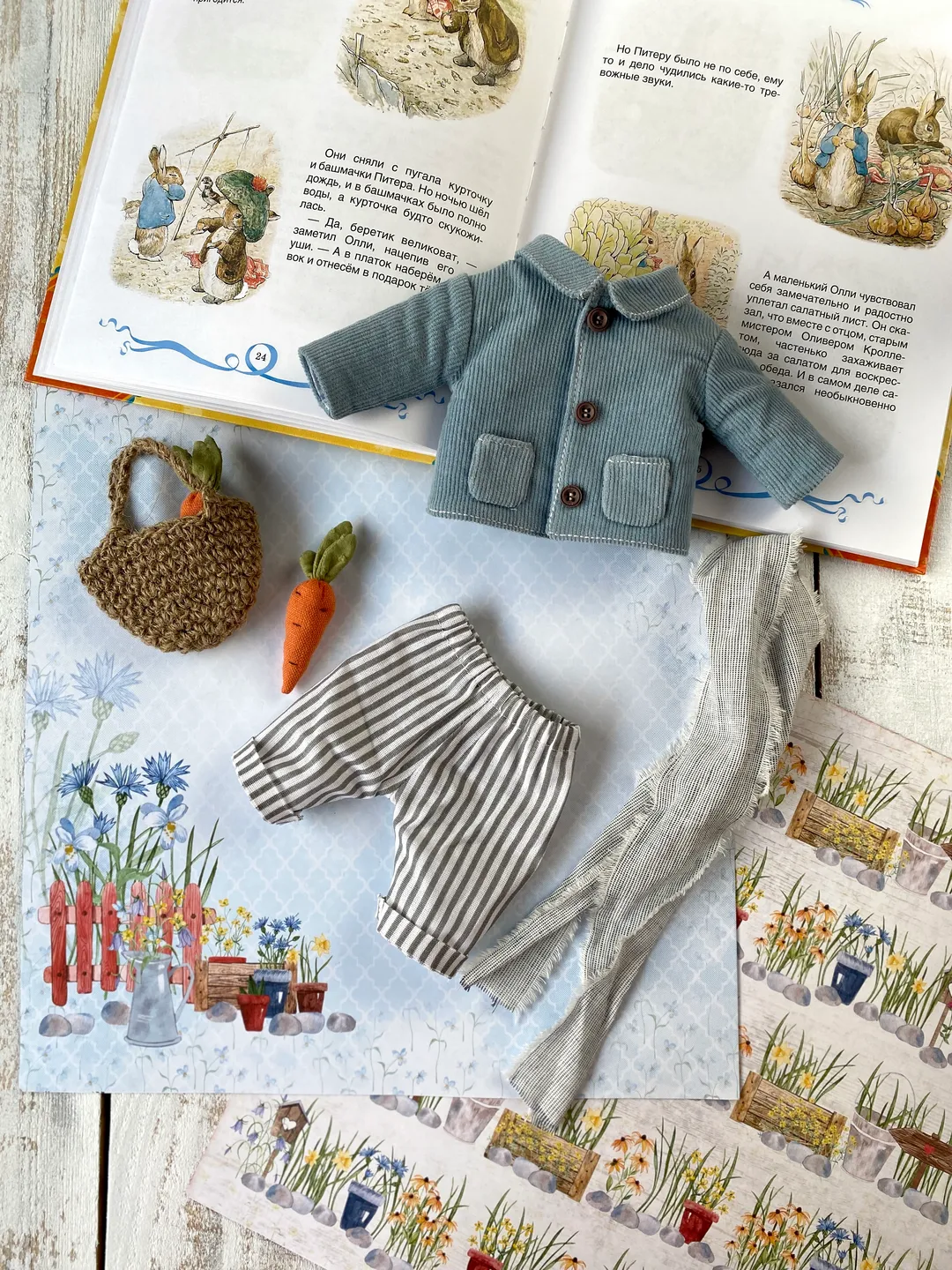 Printable Peter Rabbit Patterns PDF pattern Peter Rabbit with clothes