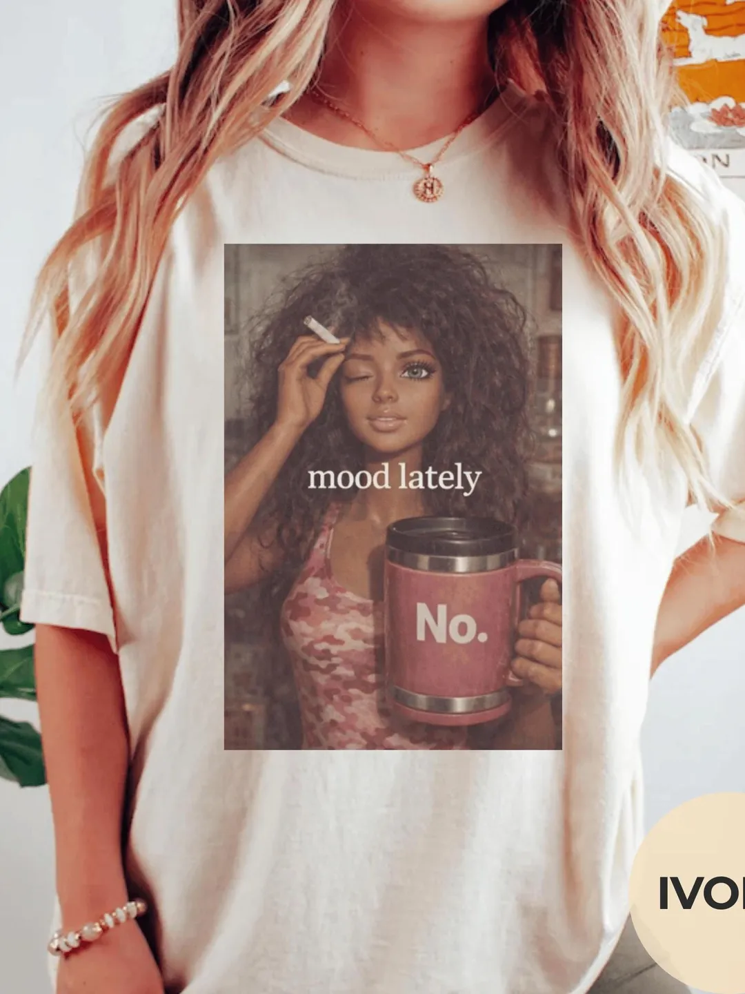 Distressed Doll Face Meme Shirt Mood Lately Funny Comfort Colors® T-Shirt