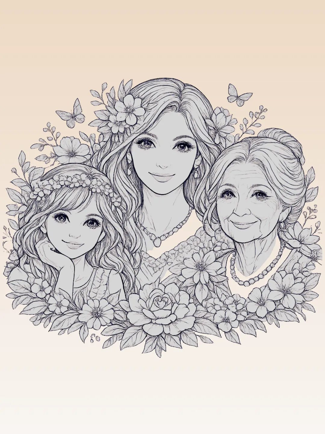 Family Line Art Bundle – Custom Minimal Portrait Poster