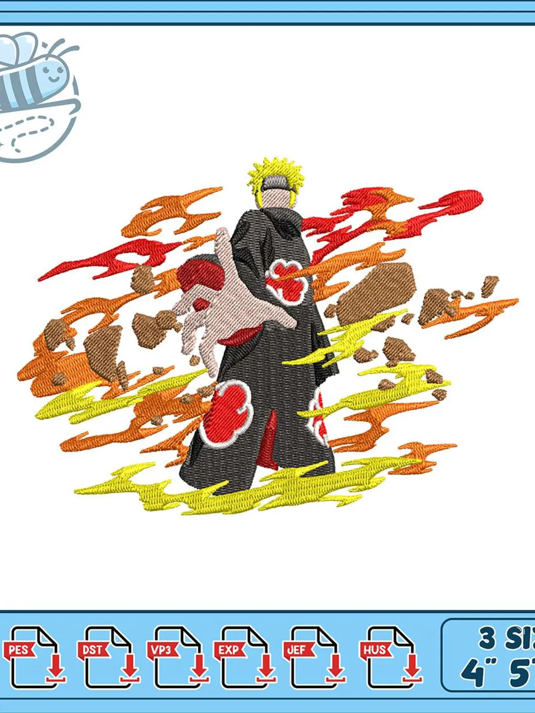 Itachi Uchiha Embroidery Design, Akatsuki Cloak Machine Embroidery File ...