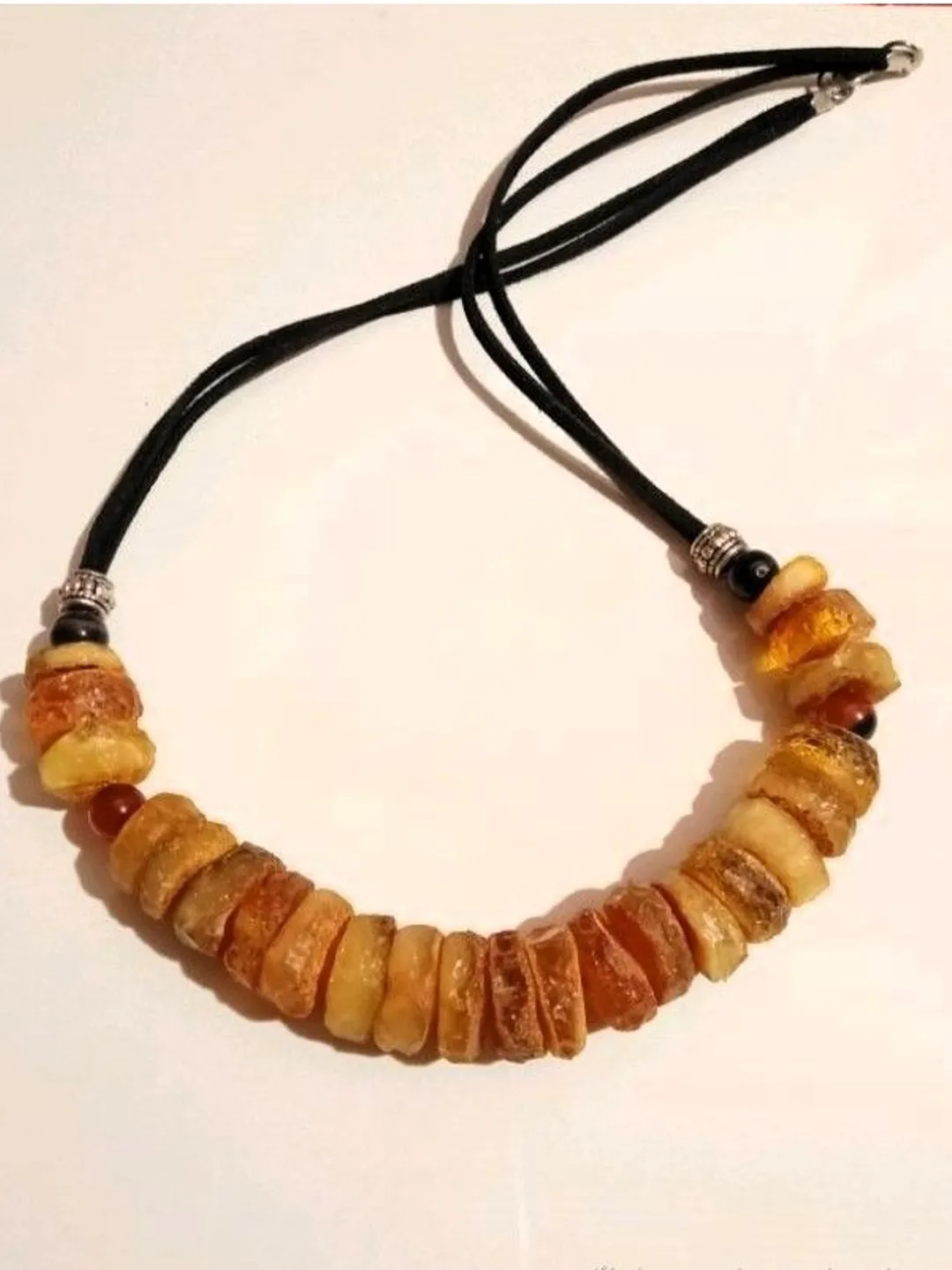 Genuine Amber Choker Necklace Womens Jewelry Baltic Raw Amber Beads with agates On Black Cord Healing organic stone necklace
Make to order