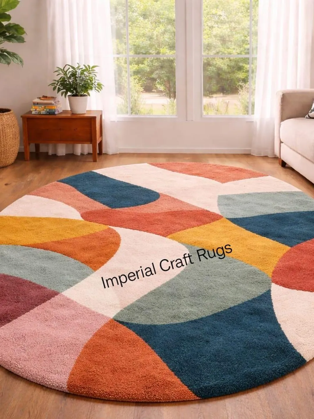 Hand Tufted Wool Area Rug | Modern Abstract Geometric Carpet