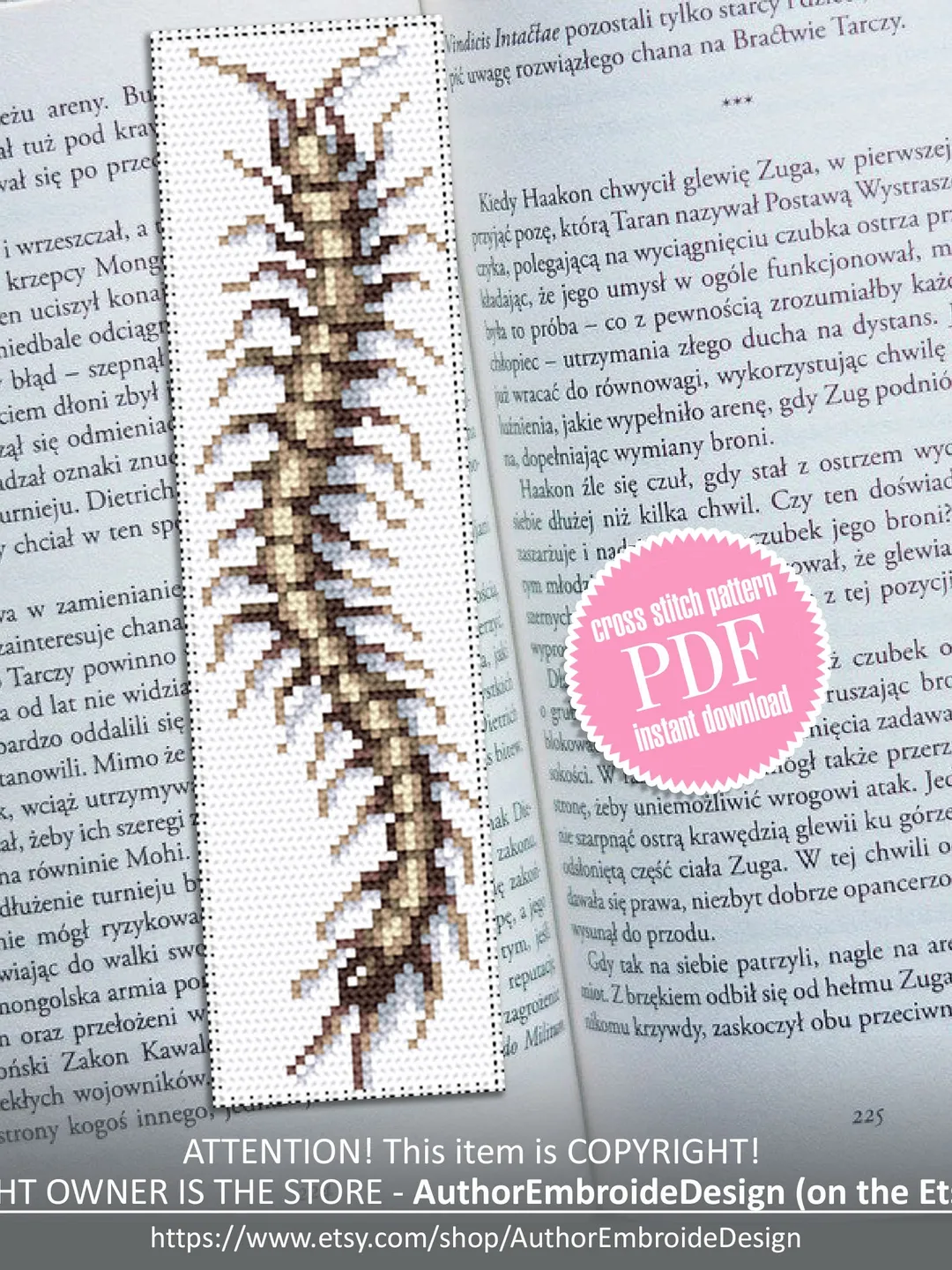 Cross stitch pattern Dragonfly, PDF cross stitch chart Insect