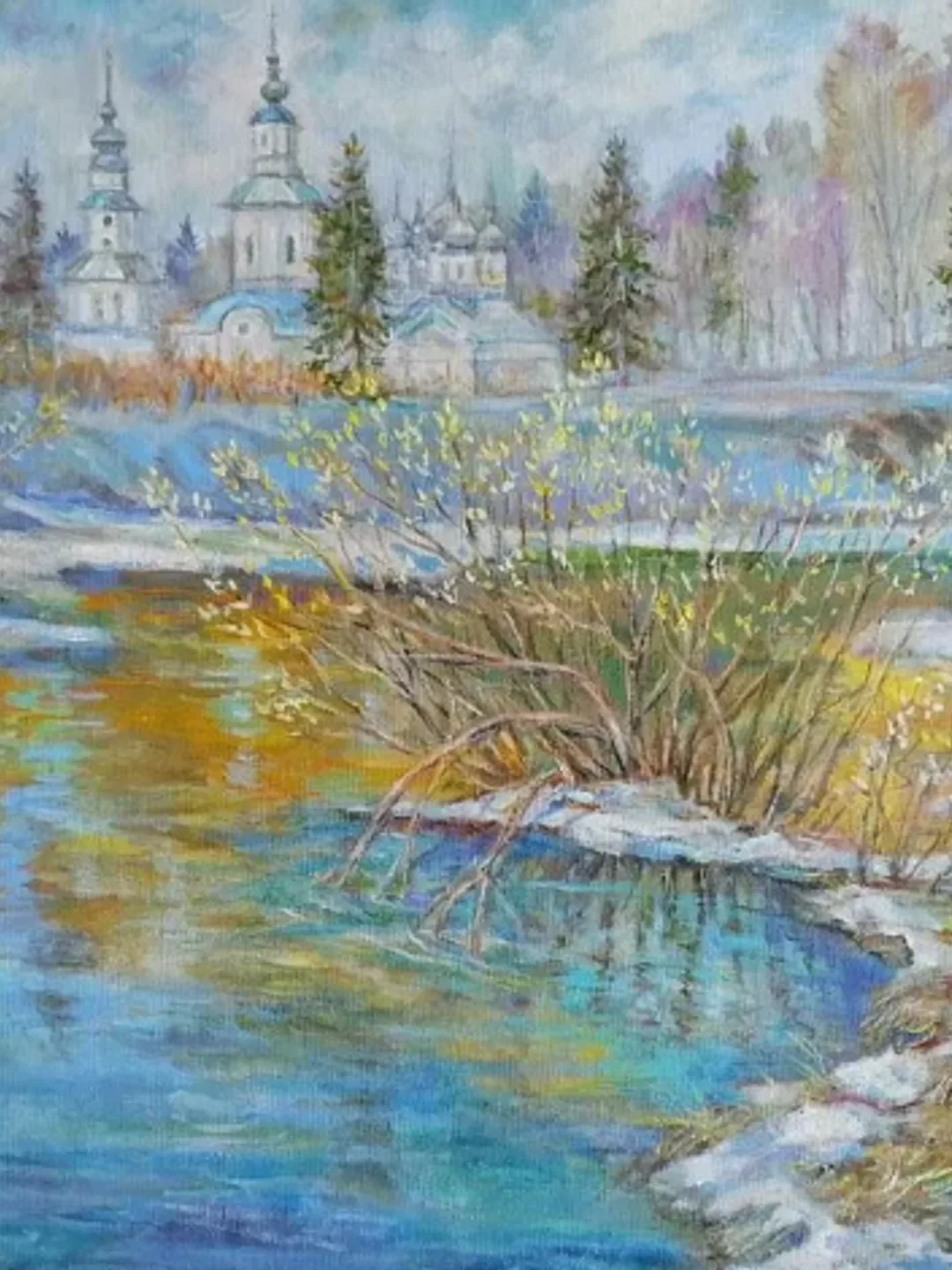 Oil Paint Spring Painting on canvas “Spring”, oil, size 40 x 30 cm
