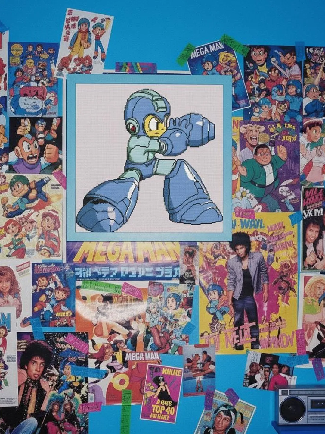 Cross Stitch Pattern /Tapestry Crochet / Mega Man Retro 80s Style