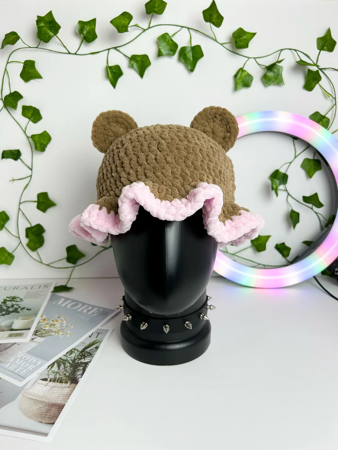 Crochet Cute Bear Bucket Hat