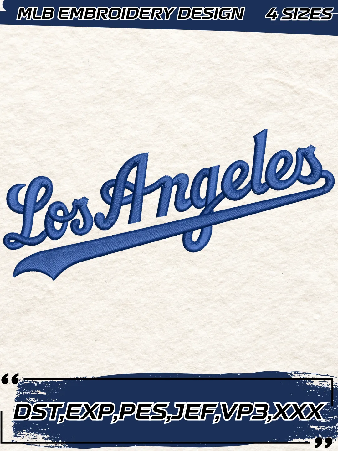 Dodgers Baseball Embroidery Design - Jersey Logo - Machine Embroidery File