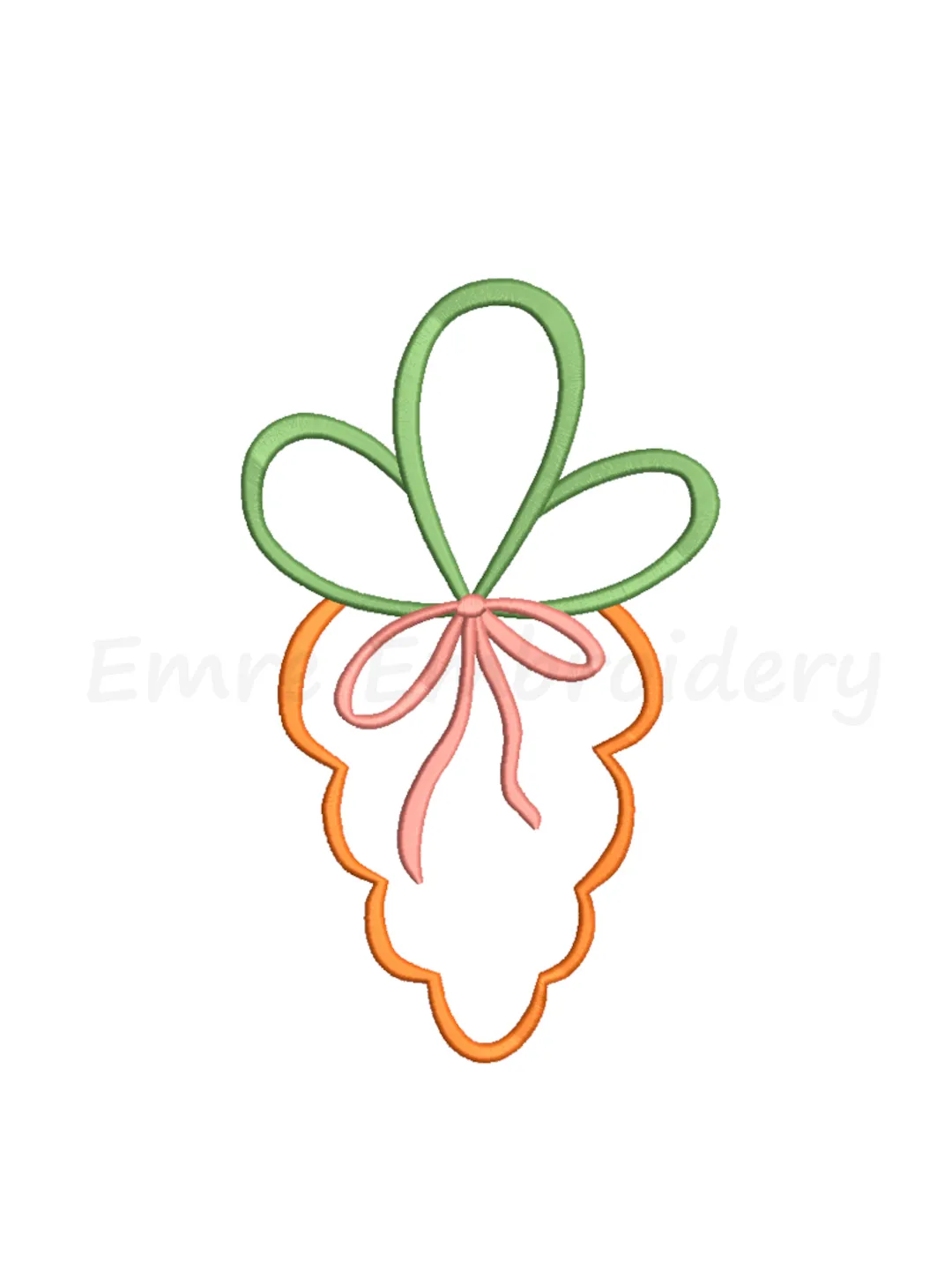 Coquette Easter Carrot Embroidery Design, Machine Embroidery Design, 6 Sizes, Instant Download