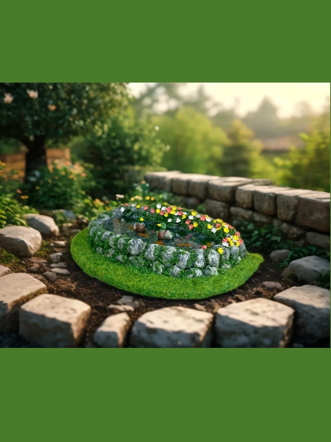 Doll Pond for the Garden. 1:12. Miniature Pond. Miniature Dollhouse.