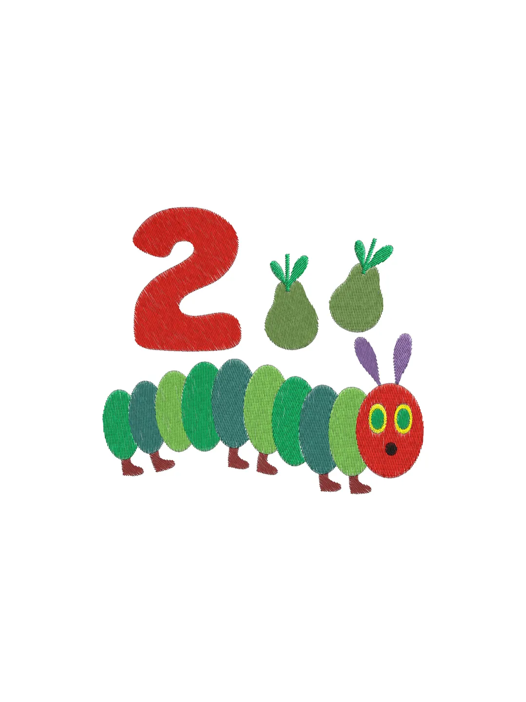 Hungry Caterpillar Machine Embroidery Design,cute machine embroidery design,2 sizes,Instant Download--729