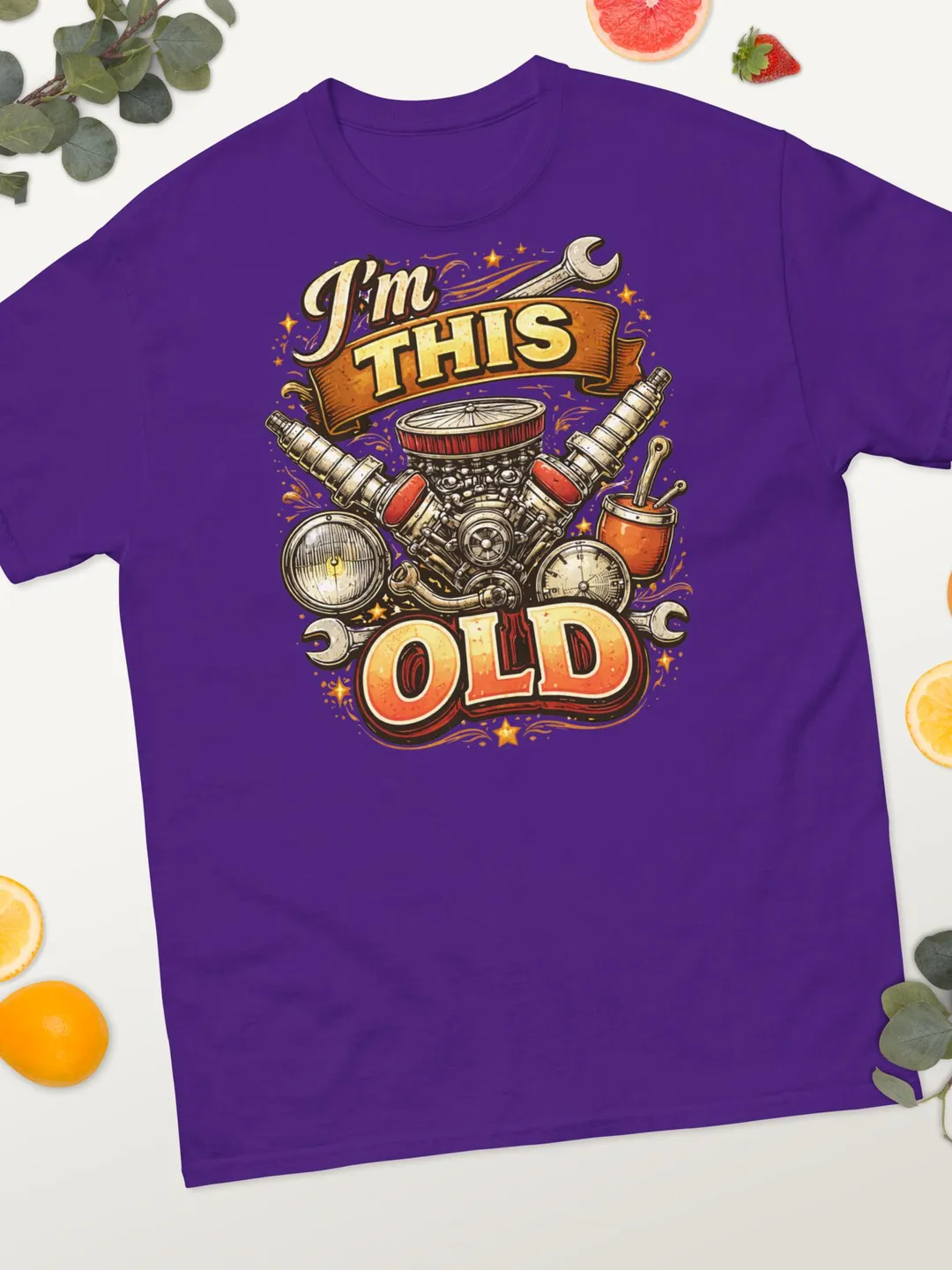 Vintage Mechanic T-Shirt, Funny Classic Car Parts Graphic Tee for Auto Enthusiasts, Retro Garage Gear Shirt, Father's Day Gift for Him