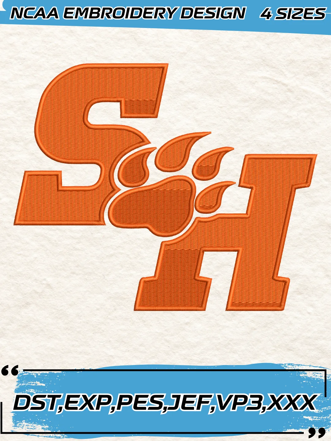 Sam Houston State Bearkats Logos Embroidery Design,NCAA Logo Embroidery Design,Machine Embroidery Design File,4 Sizes, Digital Download