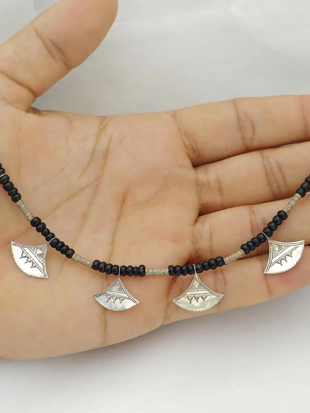 Vintage Tuareg Necklace Sterling Silver: Moroccan Pendant Berber