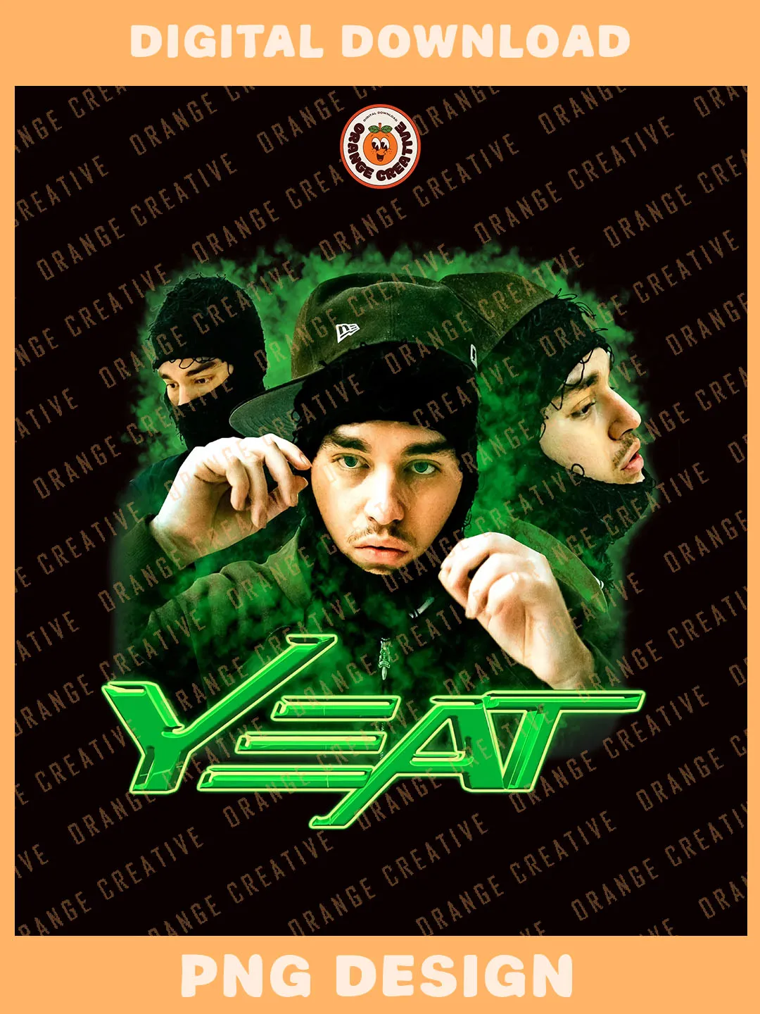 Vintage Yeat Rapper Bootleg T-shirt PNG, 90s Bootleg Template, Graphic ...