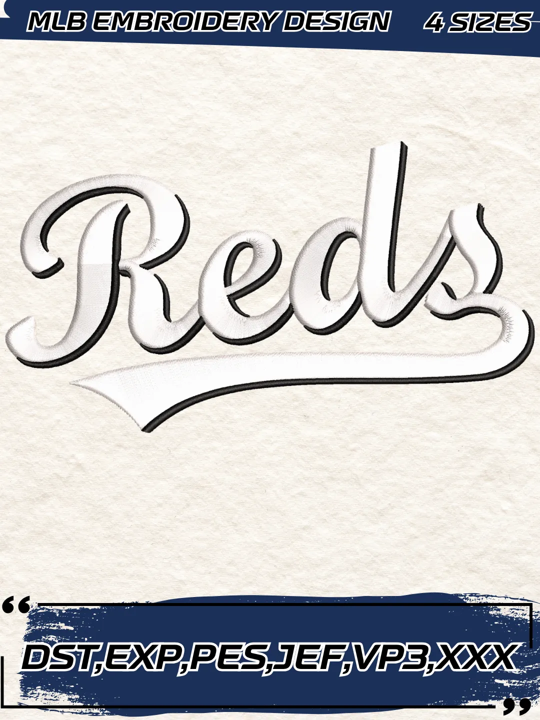 Cincinnati Baseball Embroidery Design - Jersey Logos - Machine Embroidery File