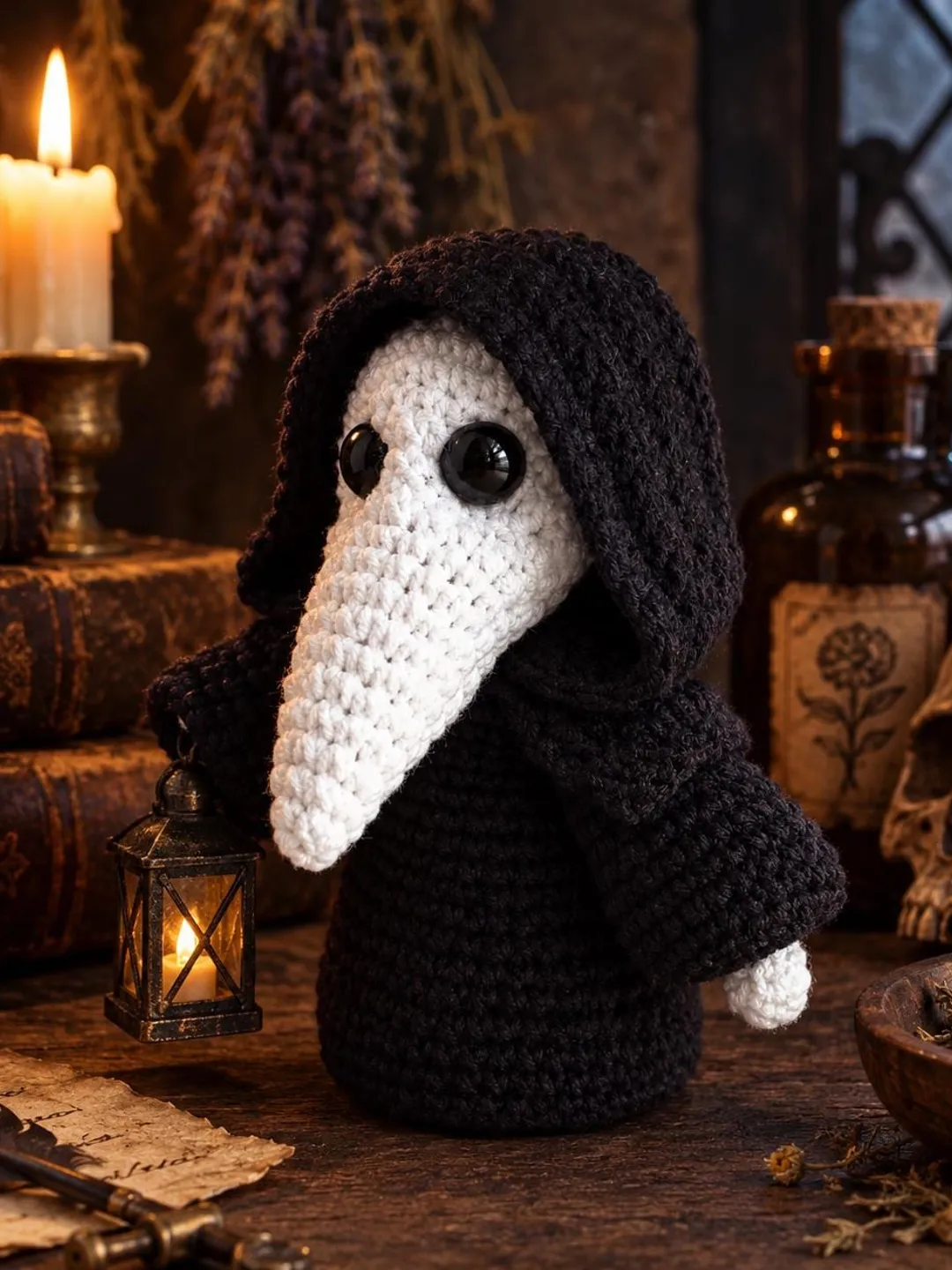 Plague Doctor Crochet Pattern, Halloween Amigurumi Pattern, Gothic Doll PDF, Spooky Crochet Toy