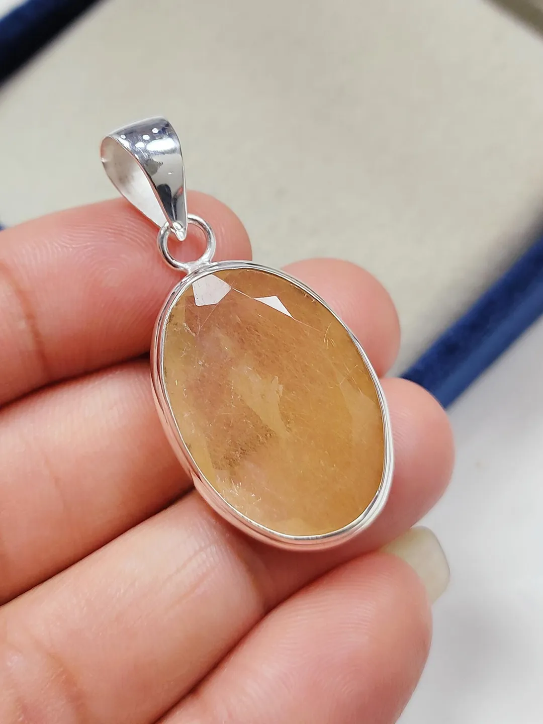 Natural Copper Rutile Pendant, Rutilated 925 Sterling Silver Pendant, Handmade Pendant, Boho Pendant, Handmade Jewelry, Gift For Her