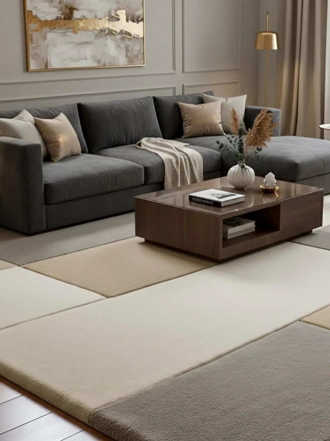 Neutral Tufted Rug Pattern Handmade Tufted Modern Geometric Neutral Wool Area Rug