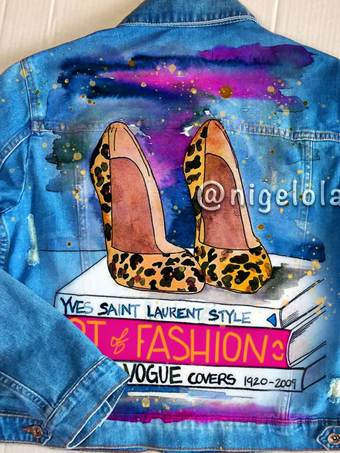 Painted denim jacket Fashion Girl Custom gifts Jean jacket blue denim jacket