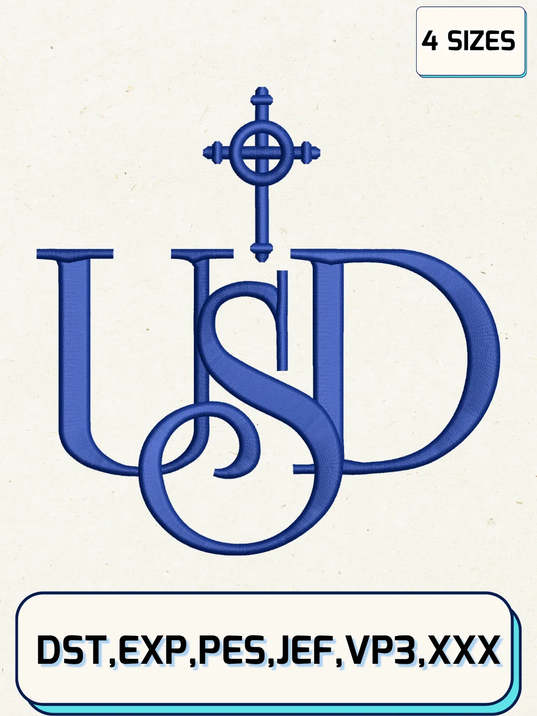 San Diego Toreros Alternate Logos Embroidery Design Files, NCAA Logos Embroidery Designs, Machine Embroidery Files, 4 Sizes