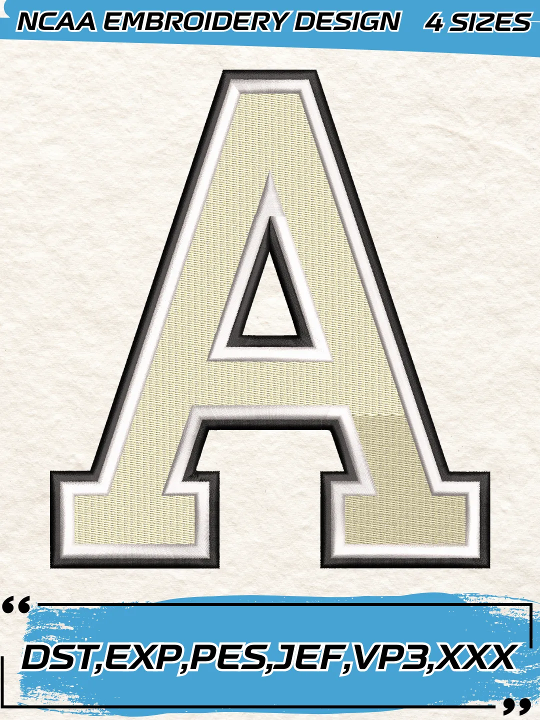 Army Black Knights Secondary Logo Embroidery Design,NCAA Logo Embroidery Design,Machine Embroidery Design File,4 Sizes, Digital Download