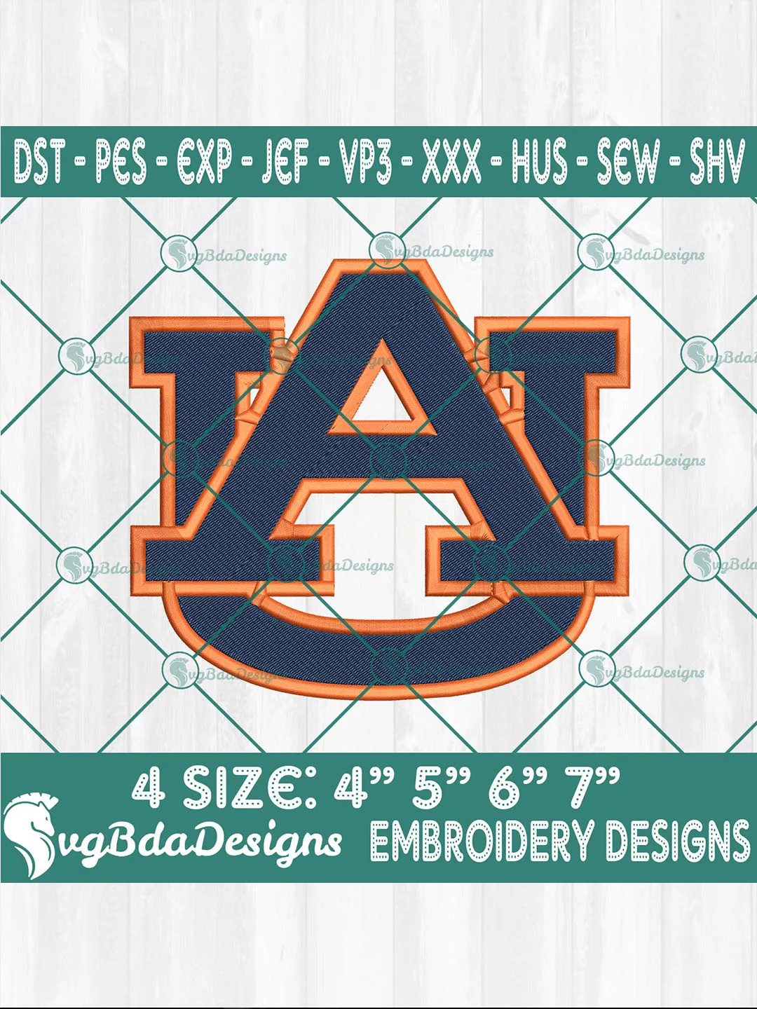 Auburn Tigers Logo Embroidery Designs | NCAA Football Embroidery Files
