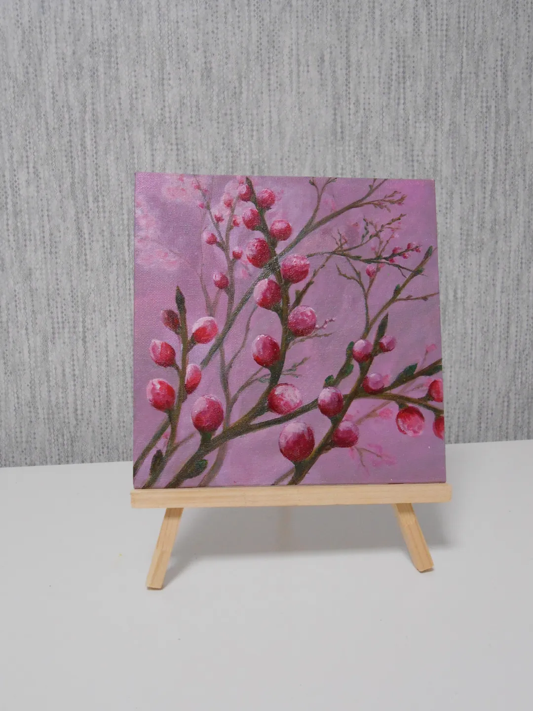 A flowering tree. Oil painting