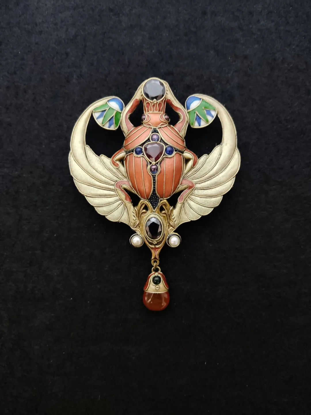 Egyptian Scarab Brooch, Scarab beetle, Egyptian Jewelry, Scarab Jewelry