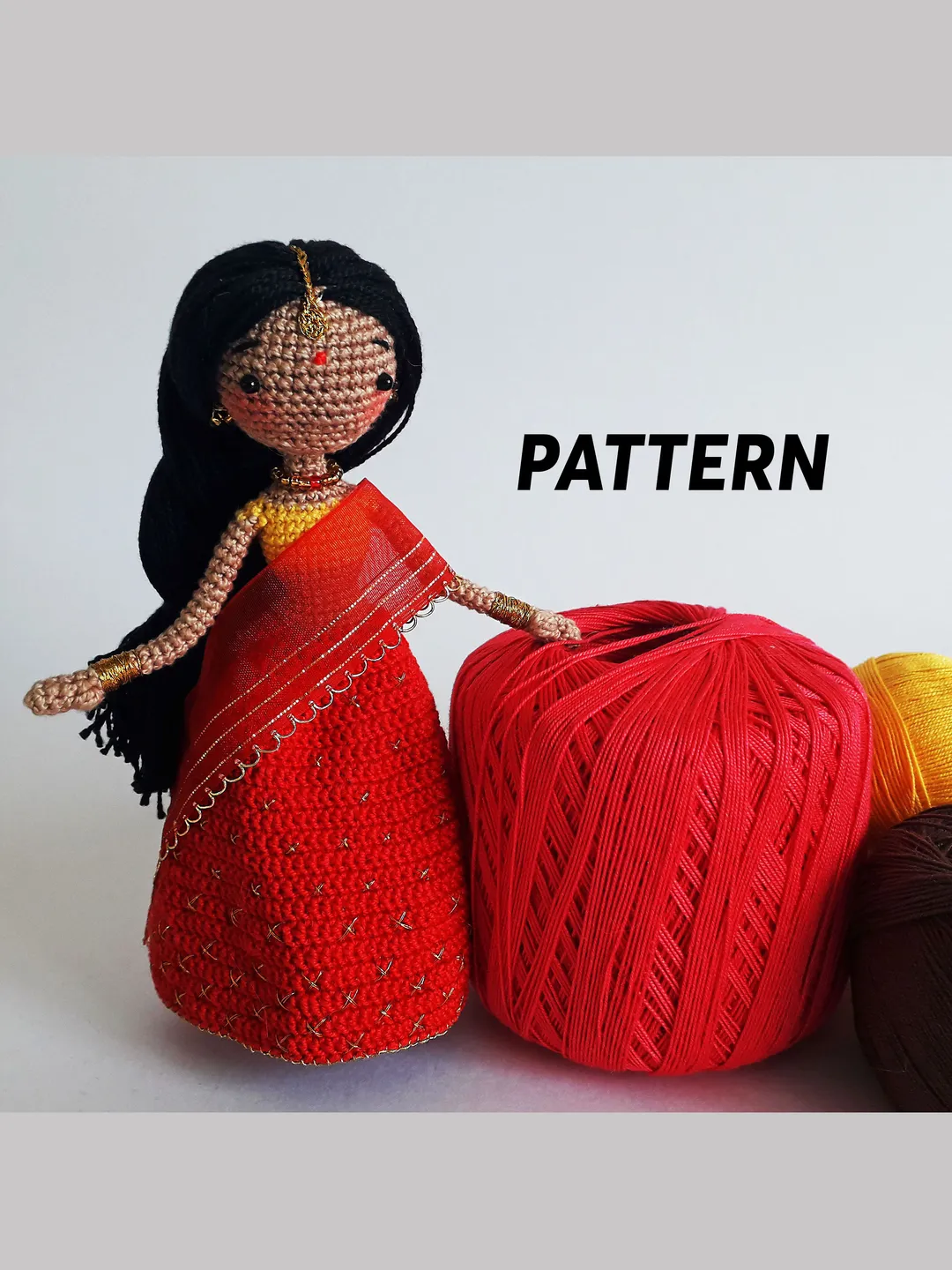 Pattern Crochet Indian Doll, Pattern Little India, pattern indian doll
