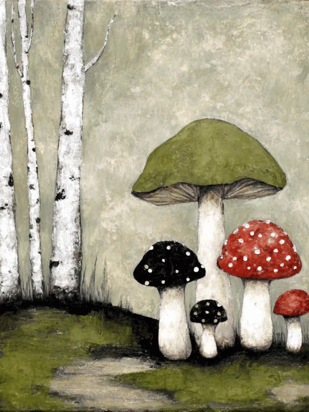 20 Whimsical Mushroom Art Set Cottagecore Forest Fungi Folk Painting ...