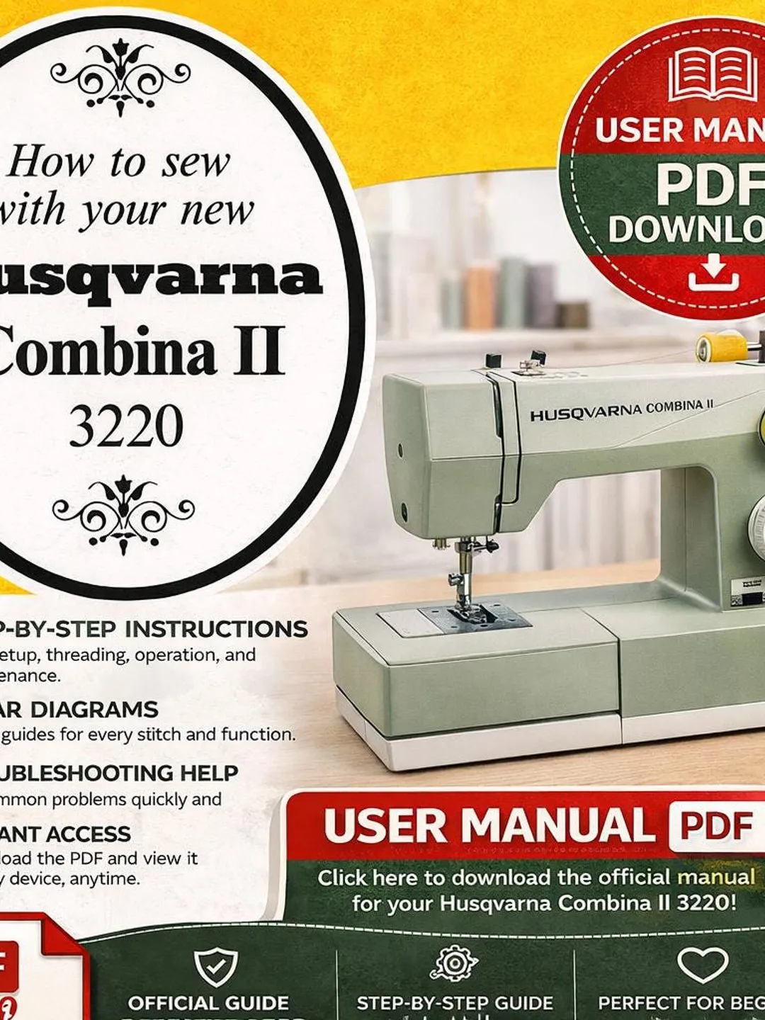 Husqvarna Viking 3220 User Manual PDF Download (Instructions Guide)