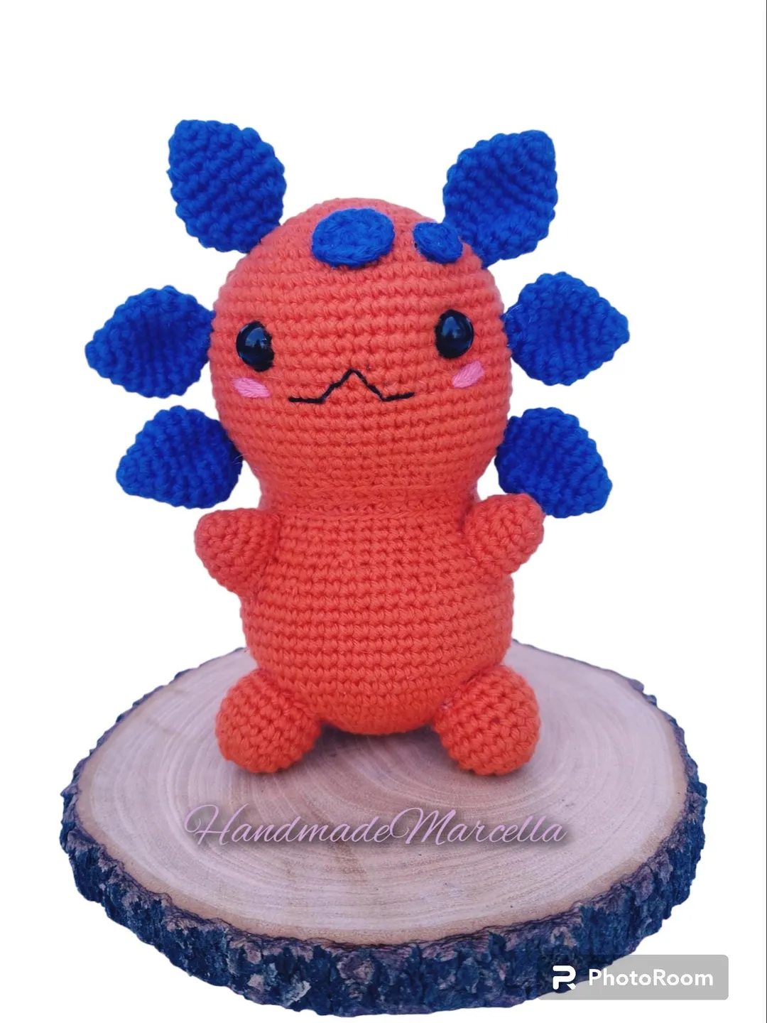 Axolotl Amigurumi 14 cm – Handmade Crochet Axolotl – Soft Animal Toy – Natural Cotton – Cute Amphibian Gift – By HandmadeMarcella