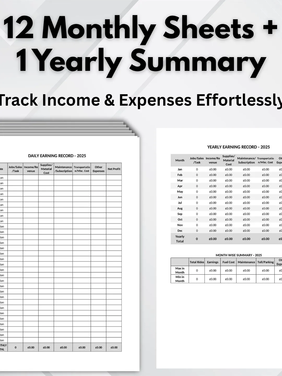 Income & Expense Tracker for Small Business | Editable Printable ...