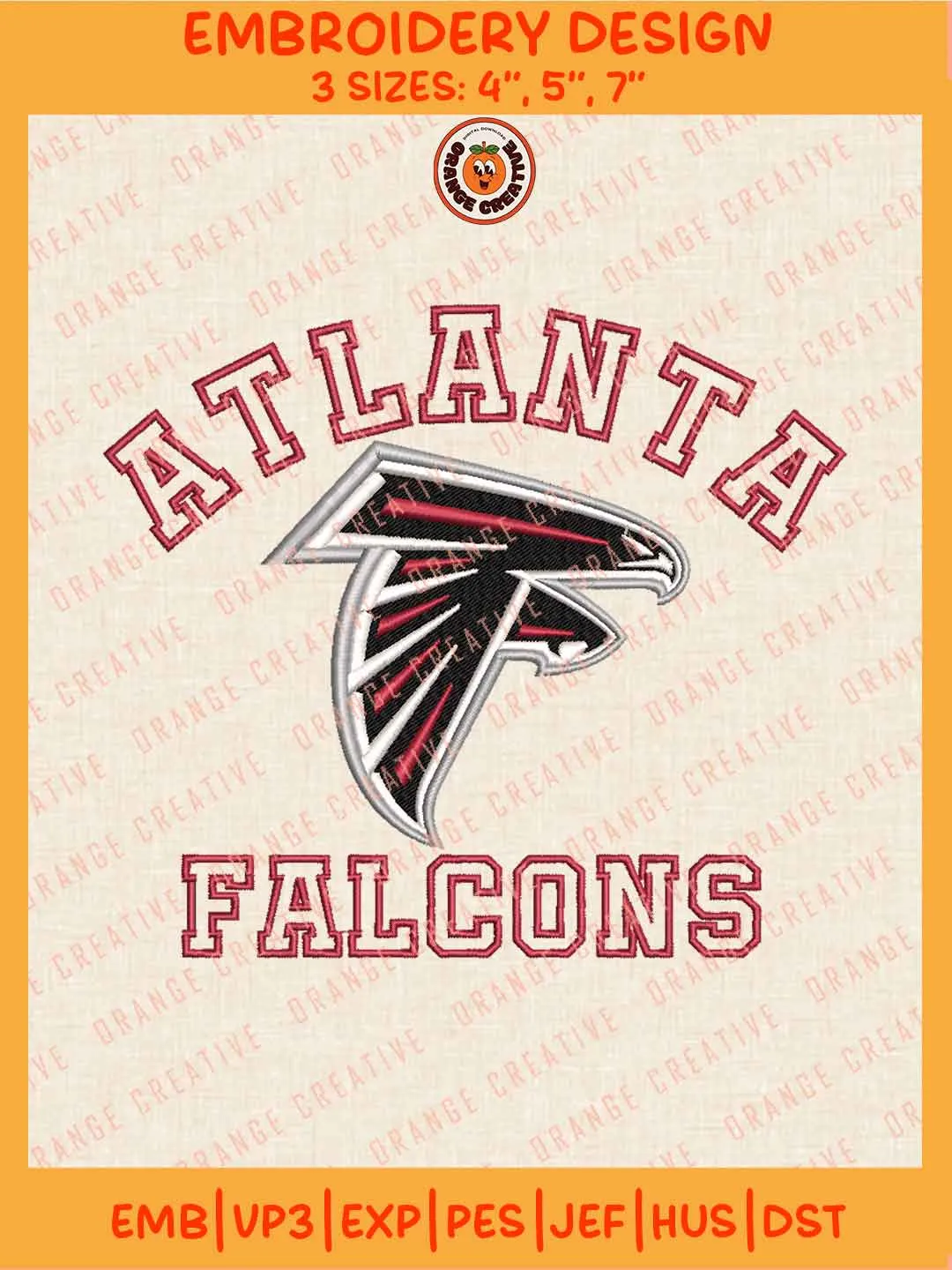NFL Atlanta Falcons Team Word Logo Embroidery Files, Atlanta Falcons Football Team Embroidery Designs, NFL Falcons Machine Embroidery Files, NFL Football Team Machine Embroidery Files, Digital Download