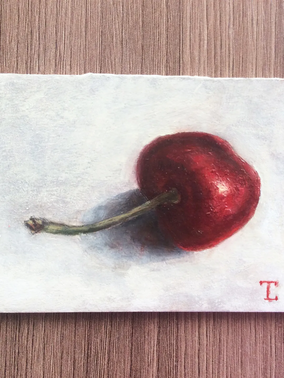 "ACEO Cherry", oil painting fruit berry artwork still life