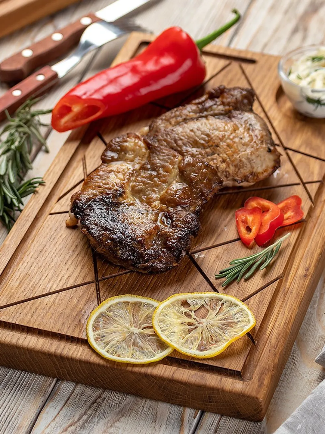 Oak board for serving