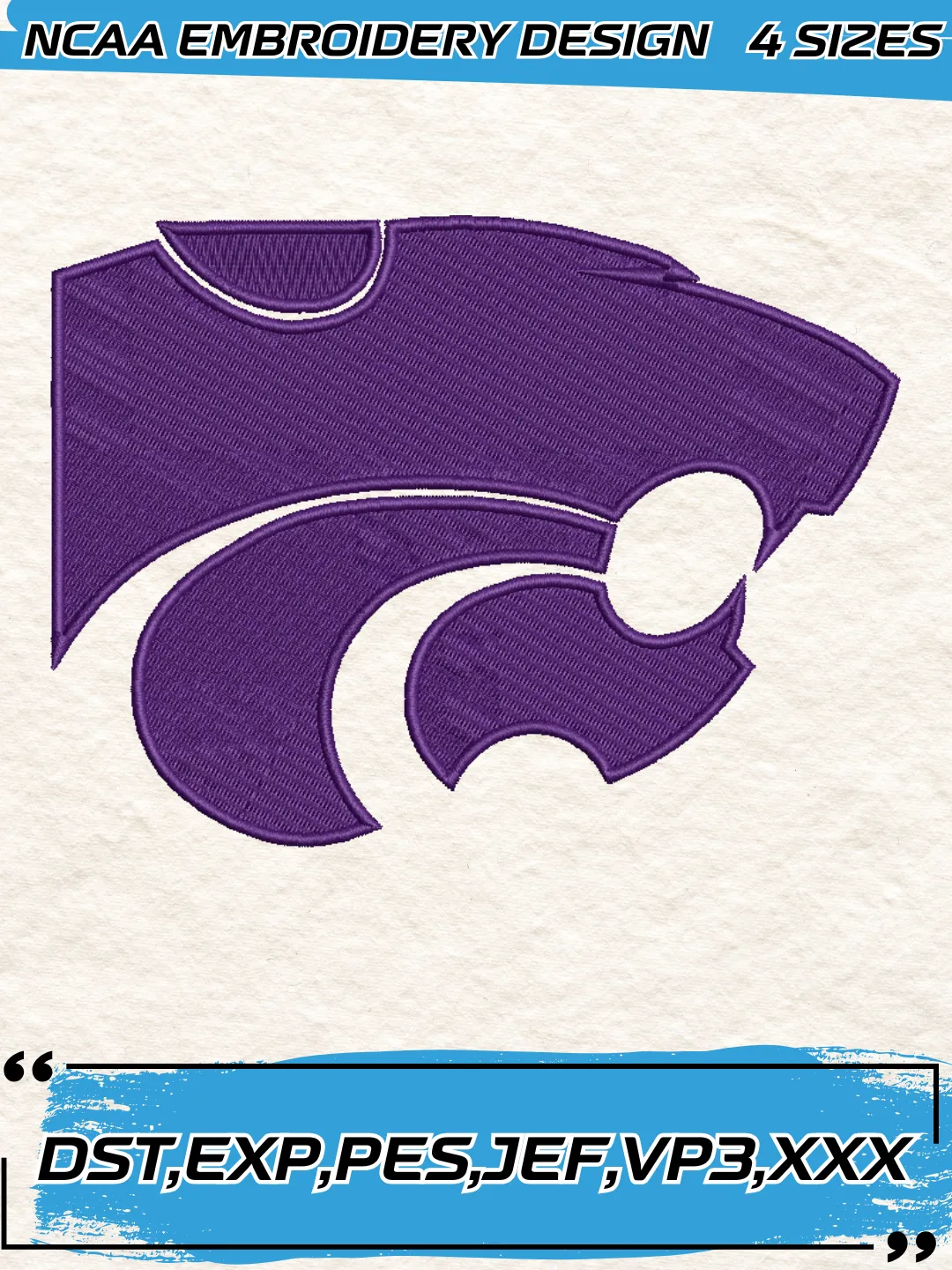 Kansas State Wildcats Logo Machine Embroidery Design, NCAA Kansas State ...