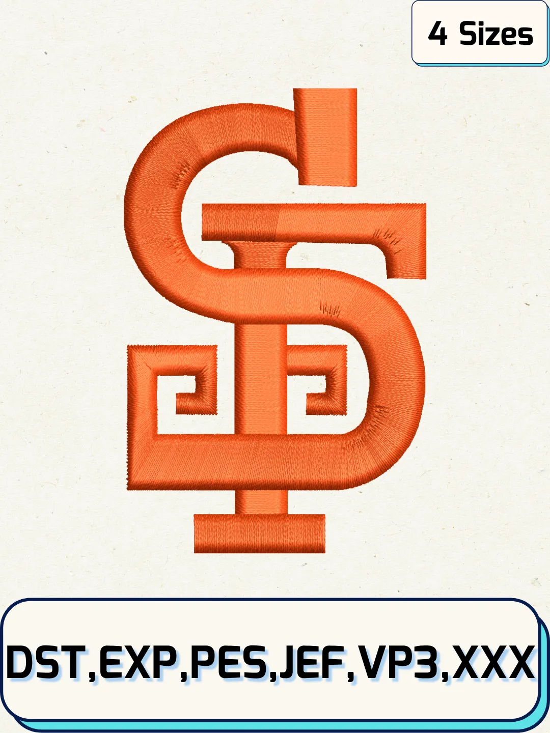 Giants Baseball Embroidery Design – Machine Embroidery File- 4 Sizes