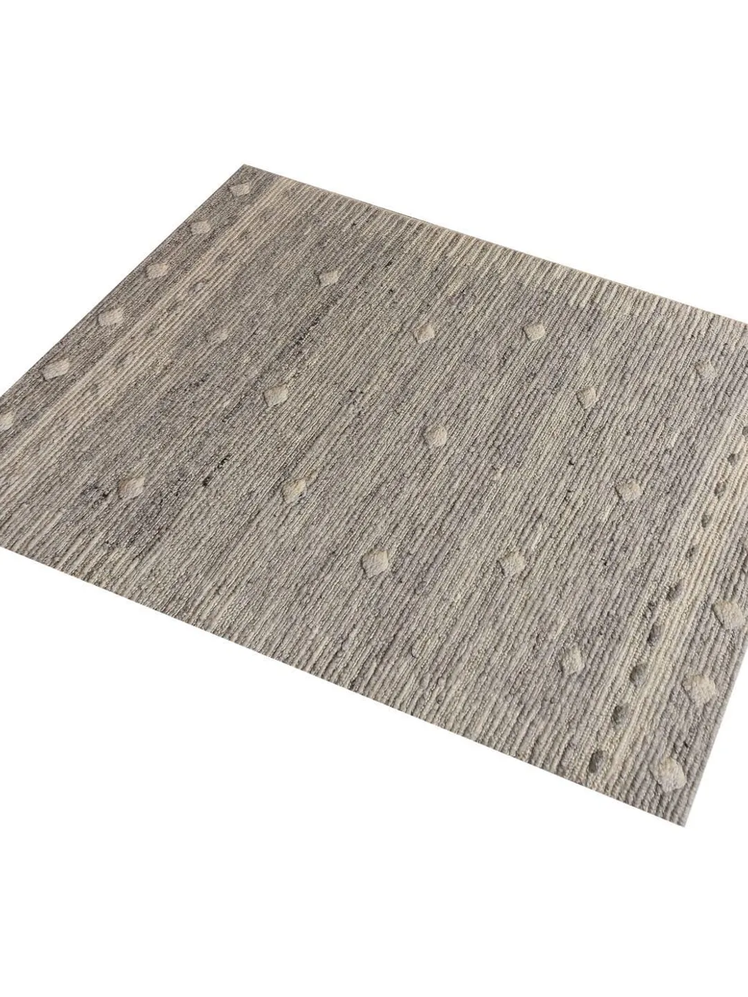Handwoven New Zealand Wool Rug | Minimal Diamond Pattern, Neutral Texture