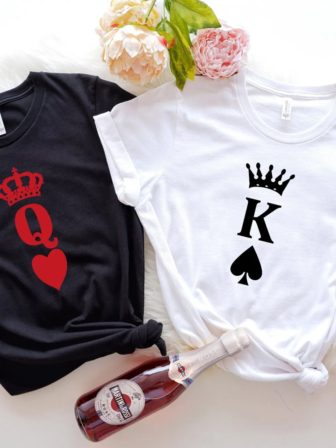 Couple Shirts King and Queen Valentine's Day Design