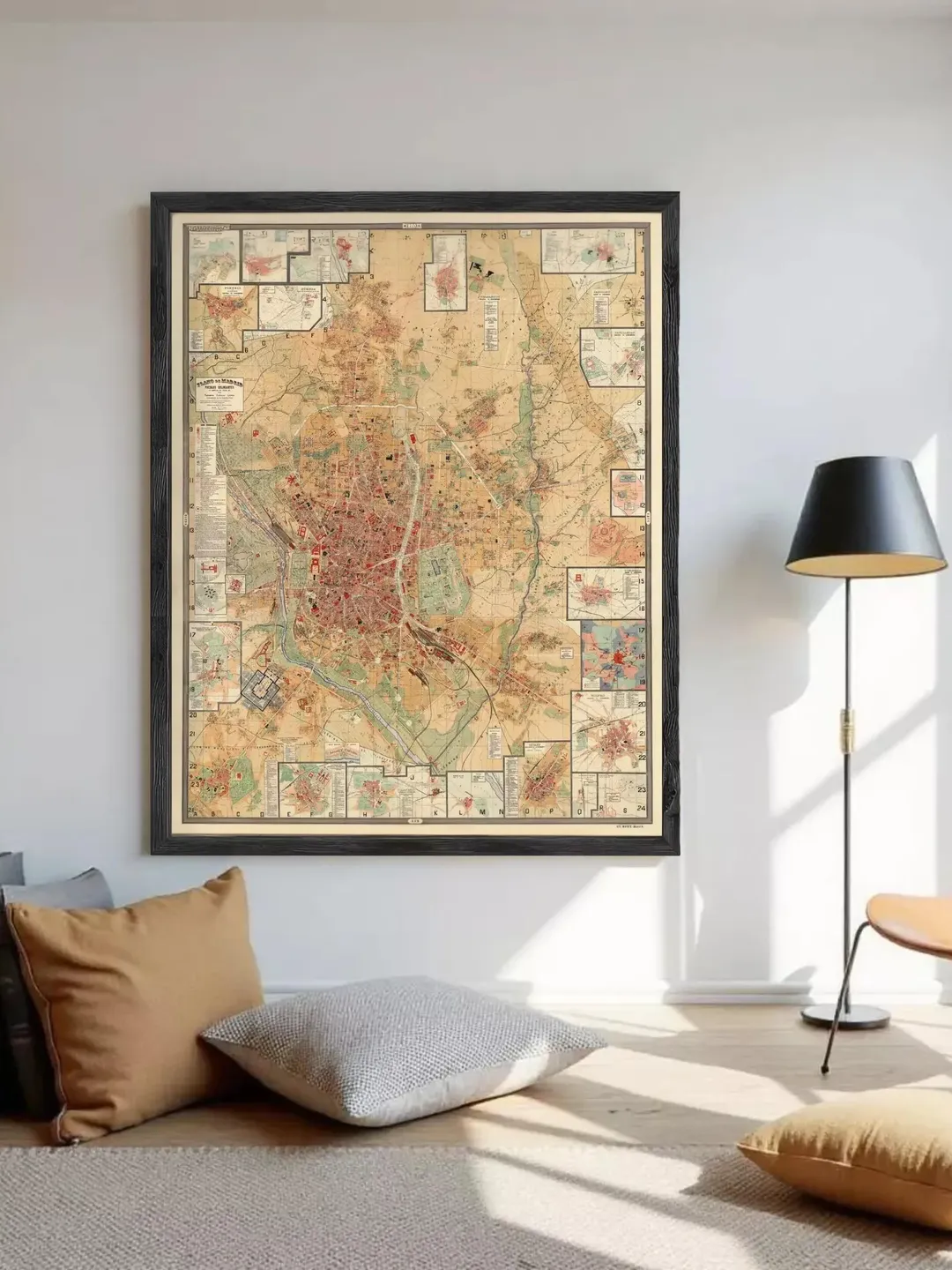 Vintage Madrid Map Print | 1902 Spain Wall Art