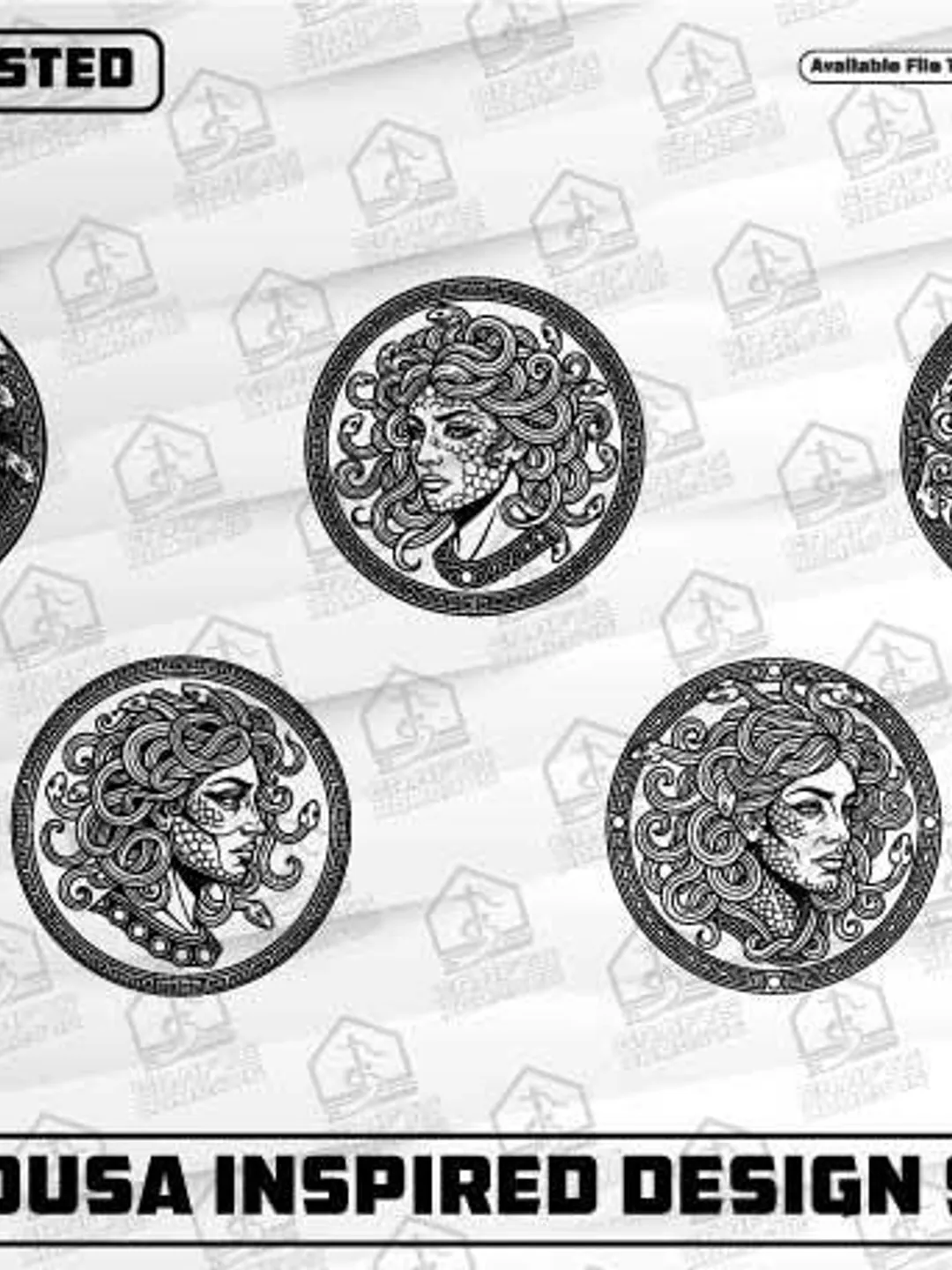 Medusa Inspired Colt 1911 Grip Design: Laser Cut/Engrave SVG