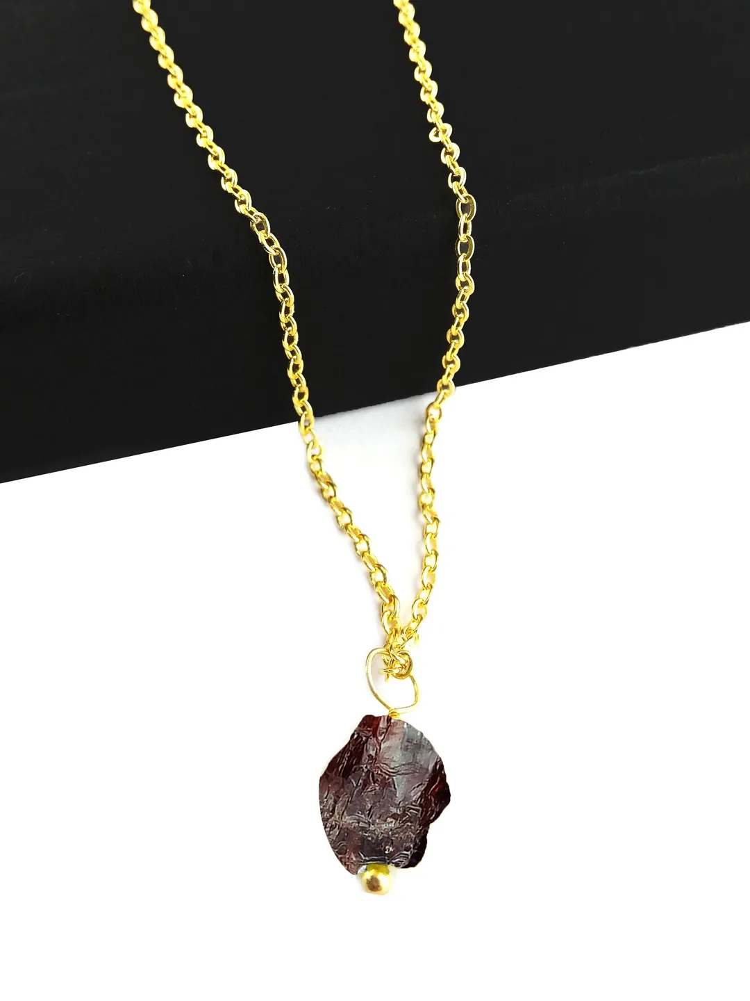 Garnet Rough Pendant Necklace, January Birthstone Necklace, Pendant Necklace, Valentine Day Gifts