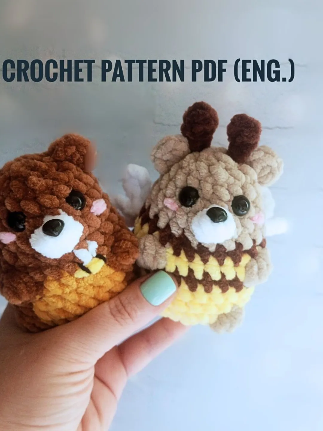 Bear bee no sew crochet pattern cute plushie amigurumi kawaii toy