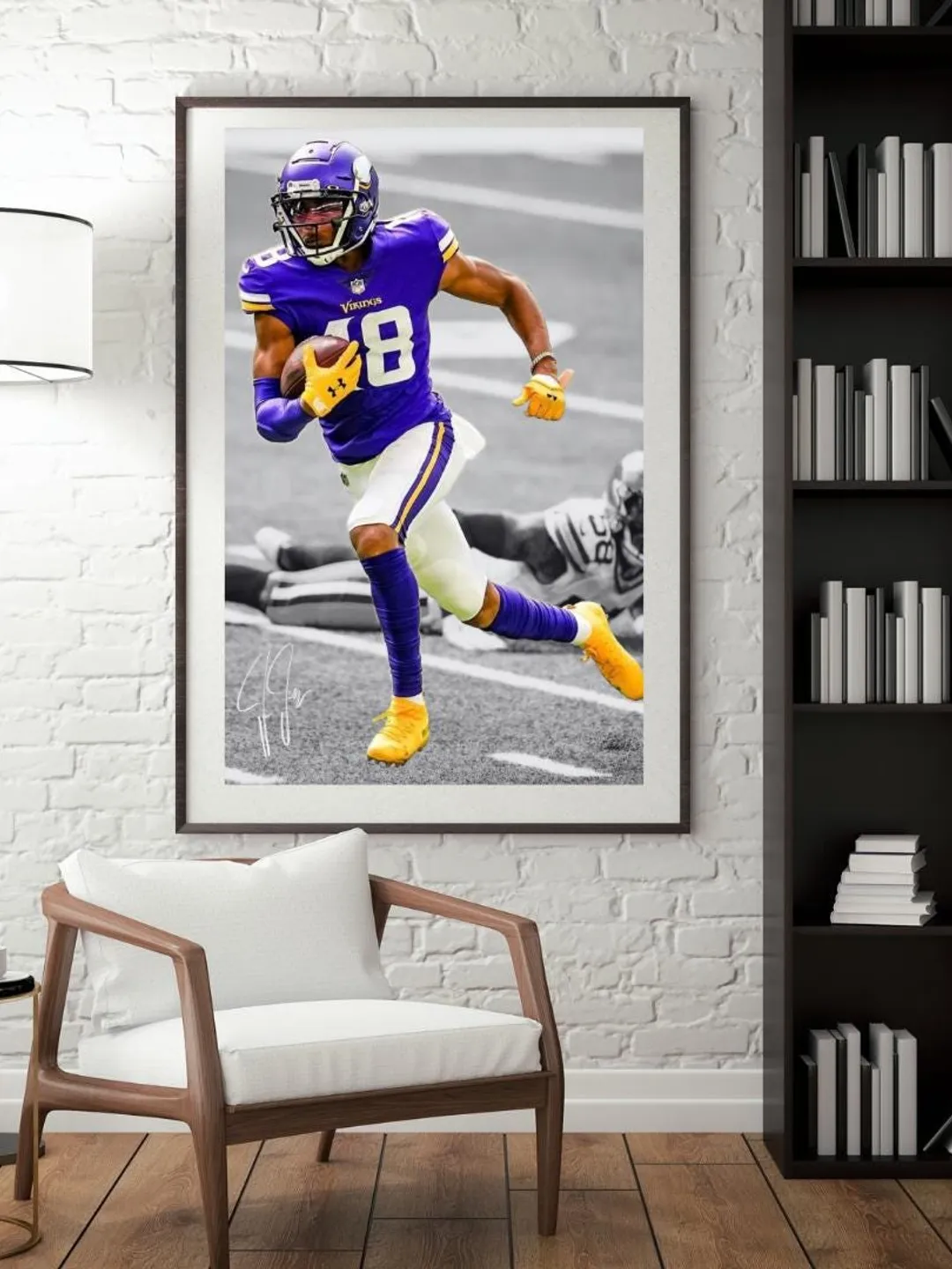 NFL選手アートポスターカタログ　A2版 Justin Jefferson Printable Wall Art | NFL Football Game Room Decor